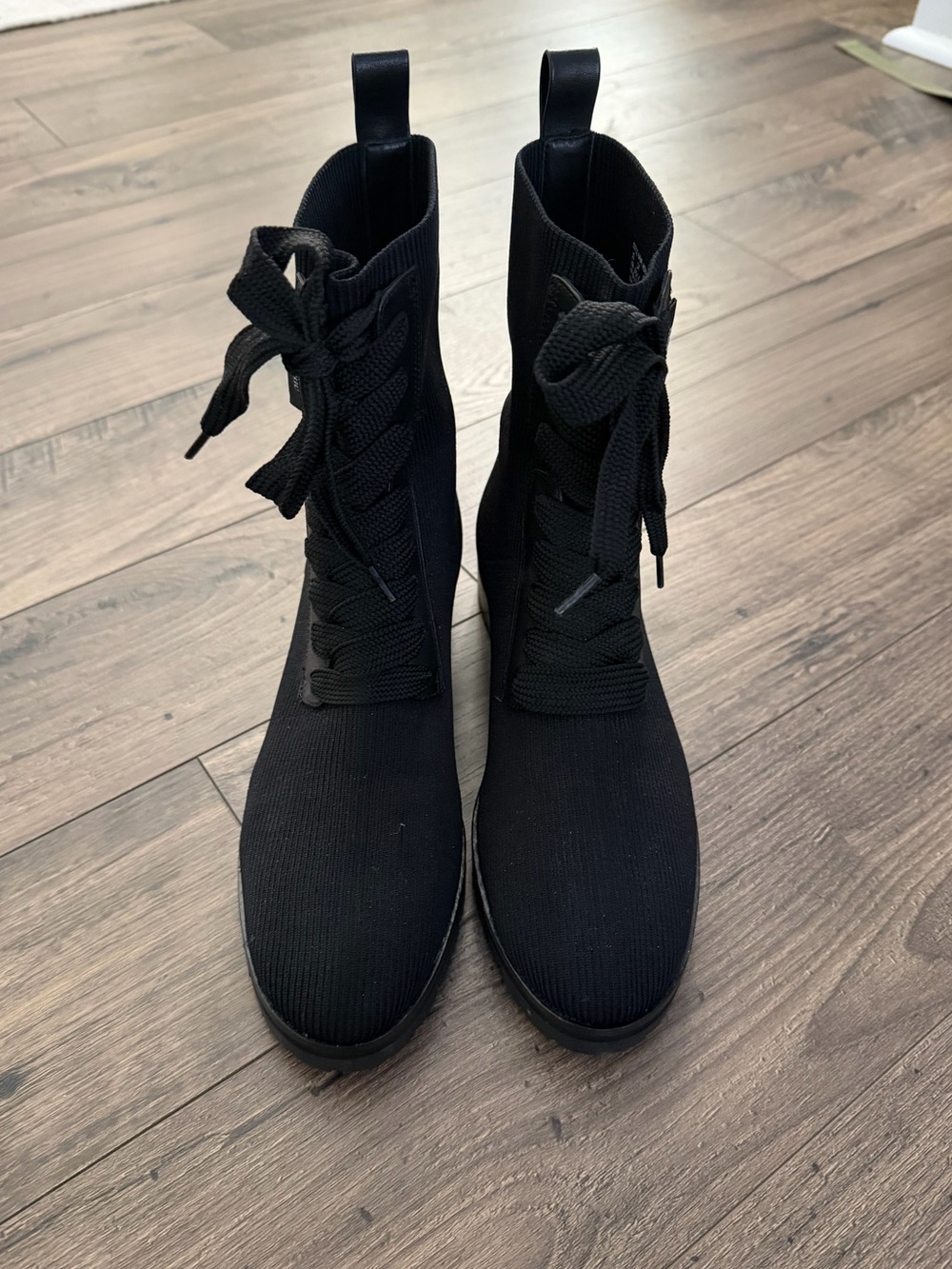 Kate Spade Black Knit Combat Boots